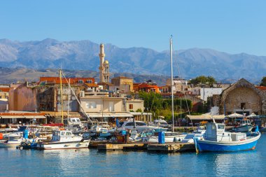 Hanya Girit - 23 Maj, 2016: Görünüm eski bağlantı noktası Hanya Girit, Yunanistan. Hanya Girit ikinci büyük kentidir.