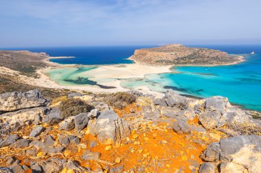 Balos Lagoon, Crete güzel plaj görünümünü
