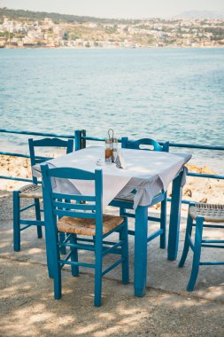 Boş Yunan kafe Girit Adası, Yunanistan