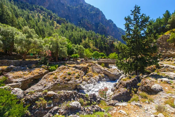 Yerinden Köyü Samiriye Samiriye Gorge Merkezi Girit, Yunanistan — Stok fotoğraf