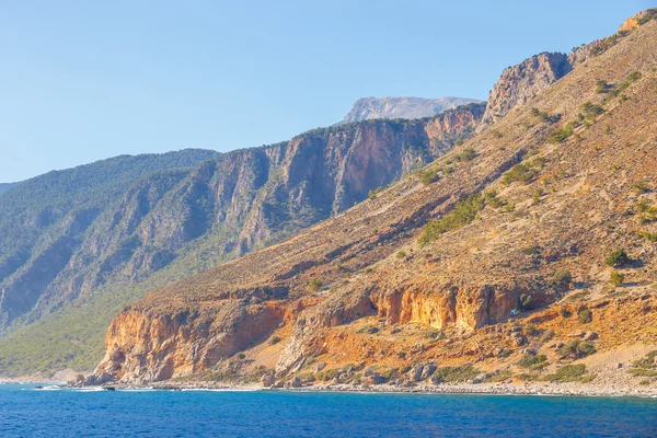 Södra kusten av Kreta nära Agia Roumeli, Grekland — Stockfoto