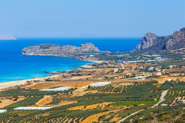 Vista de la hermosa playa de Falasarna en Creta, Grecia — Foto de Stock