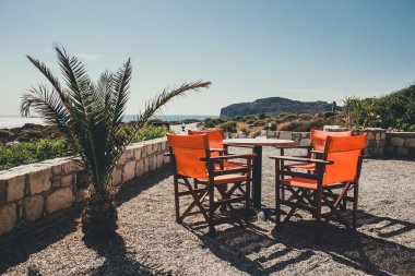 Boş Yunan kafe Girit Adası, Yunanistan