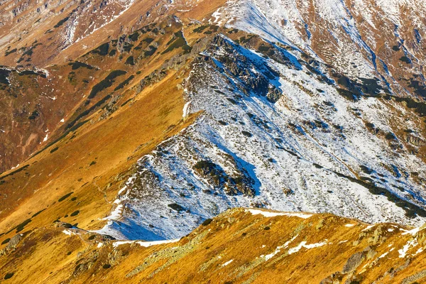 Sonbahar dağ manzarası, kırmızı tepeler, Tatras dağ — Stok fotoğraf