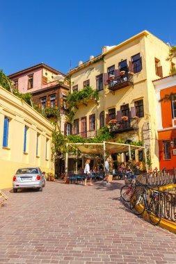 Hanya Girit - 25 Maj, 2016: Hanya, Yunanistan eski liman. Hanya Girit ikinci büyük kentidir