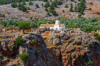 Church of Archangel Michael over Aradena George in Aradena, Crete clipart