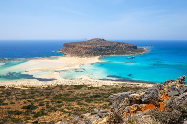 Balos Lagoon, Crete güzel plaj görünümünü
