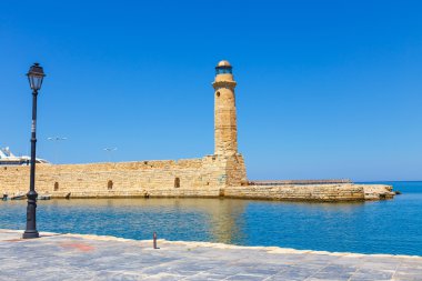 eski liman ve deniz feneri Rethymno, Crete, Yunanistan