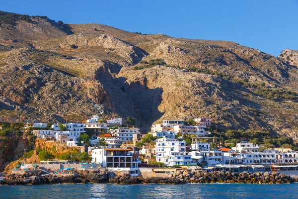 Kleine stad Chora Sfakion, ten zuiden van Kreta, Griekenland — Stockfoto