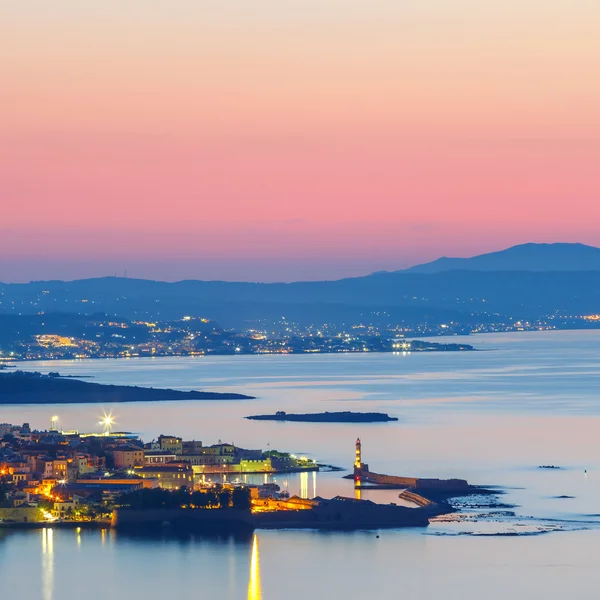 Letecký pohled na Chania, Kréta, Řecko — Stock fotografie