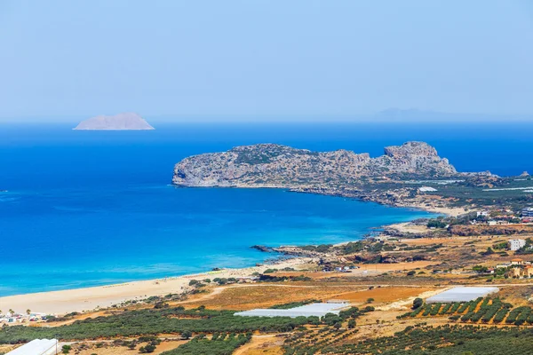 View of the beautiful Falasarna beach on Crete, Greece — Stock Photo, Image