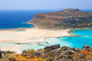 Balos Lagoon, Crete güzel plaj görünümünü