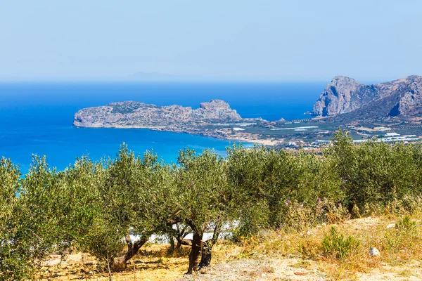 クレタ島、ギリシャの美しい Falasarna ビーチの眺め — ストック写真