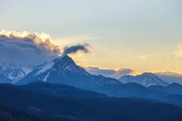 Západ slunce nad Tatrou, Polsko — Stock fotografie