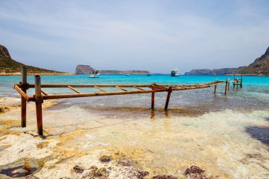 Balos Lagoon, Crete güzel plaj görünümünü