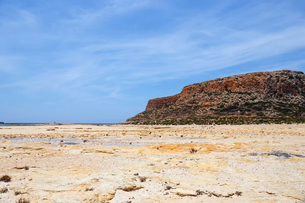 美丽的海滩也泻湖，克里特岛的视图 — 图库照片