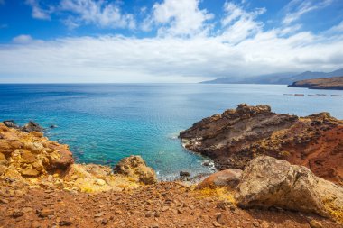 Cliffs Ponta de Sao Lourenco. Cape en Doğu noktası Madeira Adası olduğunu