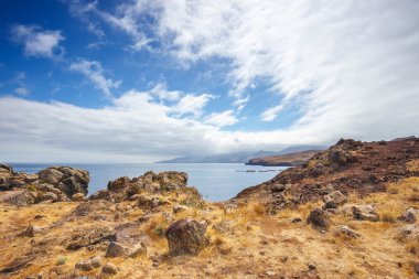 Cliffs Ponta de Sao Lourenco. Cape en Doğu noktası Madeira Adası olduğunu