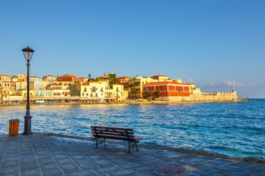 Chania, Yunanistan eski liman görünüm