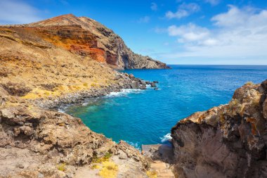 Cliffs Ponta de Sao Lourenco. Cape en Doğu noktası Madeira Adası olduğunu