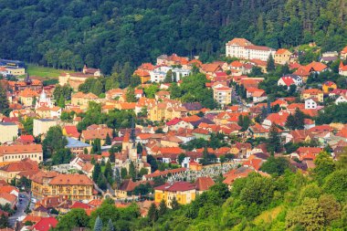 eski şehir, brasov, Transilvanya, Romanya havadan görünümü