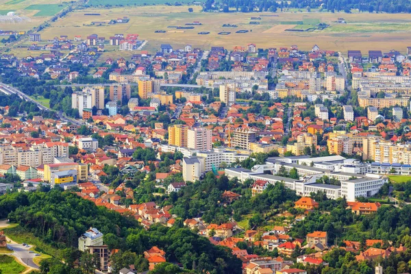 A légi felvétel a régi város, Brassó, Erdély, Románia — Stock Fotó