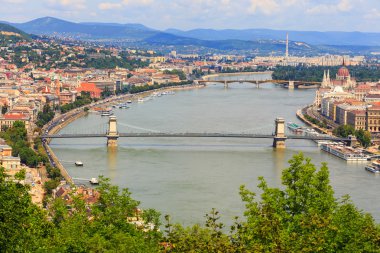 Budapeşte ve Tuna Nehri panoramik, Macaristan, Avrupa 