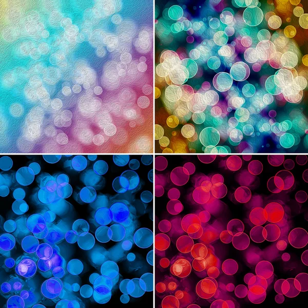 Set of painting backgrounds with circles details — Stock Photo, Image