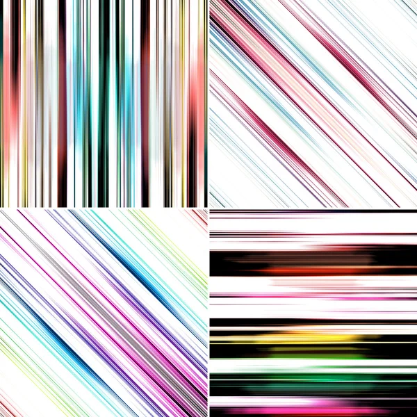 Conjunto de fundos listrados coloridos abstratos — Fotografia de Stock