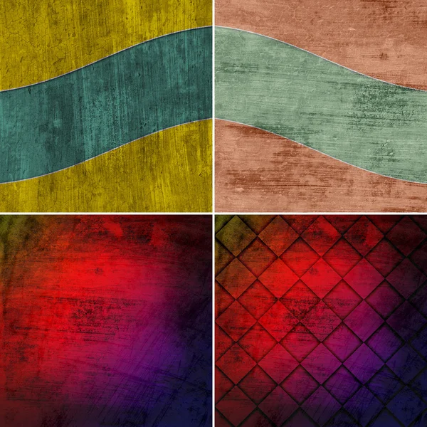 Set of geometric grunge colorful backgrounds — Stock Photo, Image