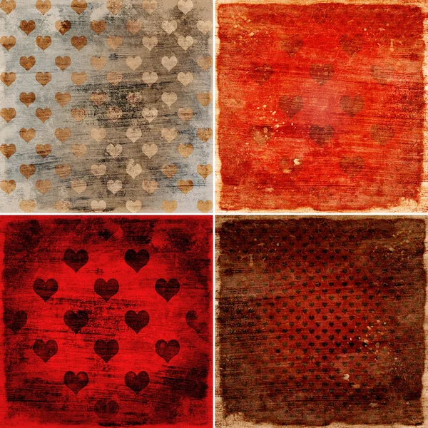 Set of  backgrounds with hearts — Stock Photo, Image