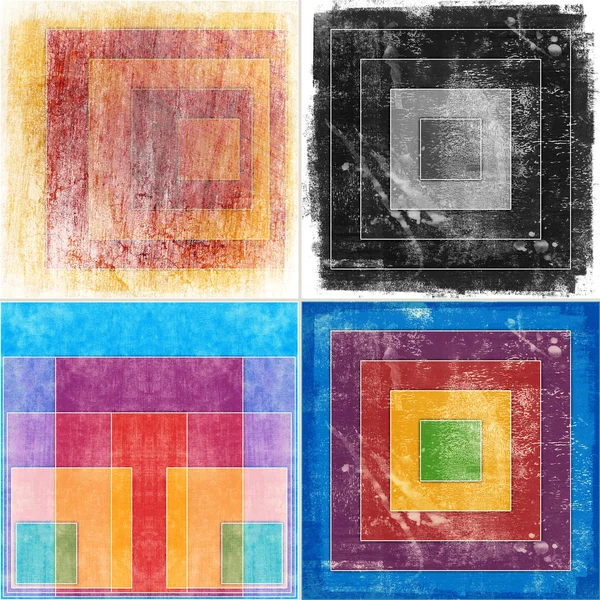 Set of geometric grunge backgrounds — Stock Photo, Image