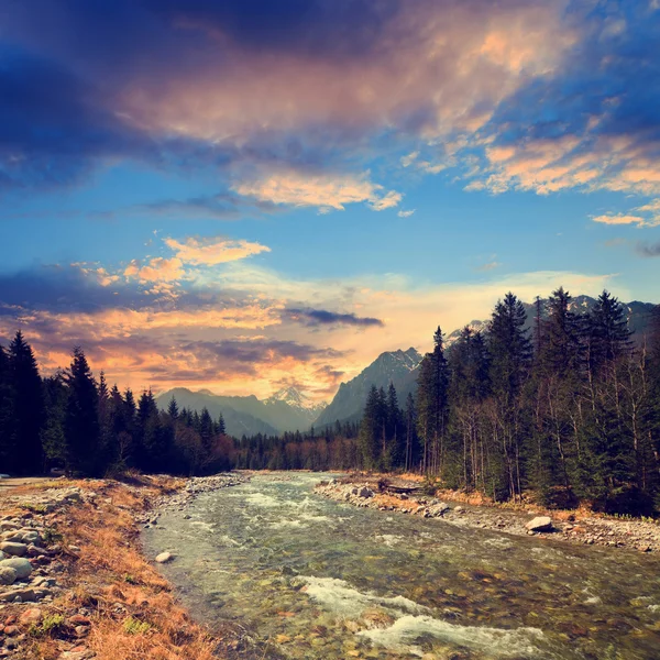 Bielovodska vallei in hoge Tatra, Slowakije, vintage look — Stockfoto