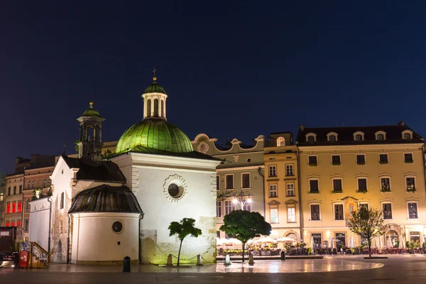 KRAKOW, POLAND - October 09 2014: The single-nave building of Church of St. Wojciech in the Market Square, built in the Romanesque style, Krakow, Poland October 09 2014