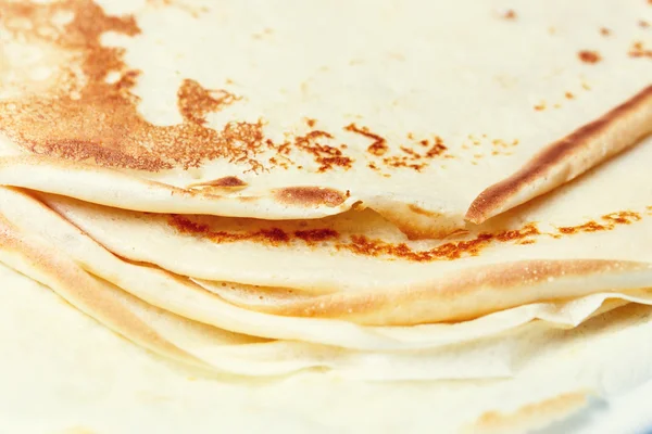 Sweet pancake on white plate — Stock Photo, Image