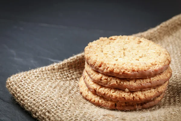 Closeup of stack biscuit cookies on table — Stock Photo, Image