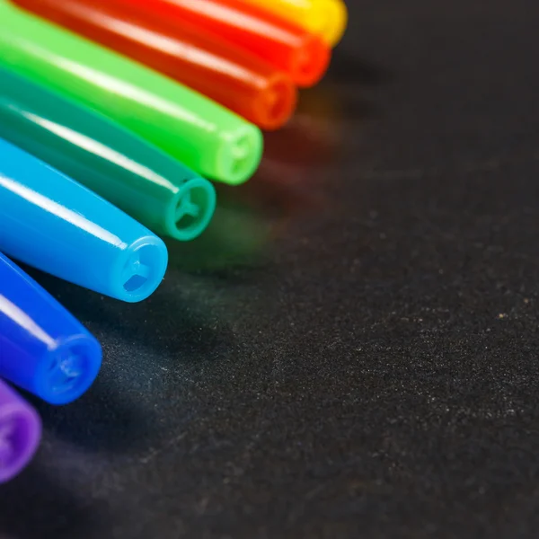 Set of colorful pens for office, constructor and schools — Stock Photo, Image