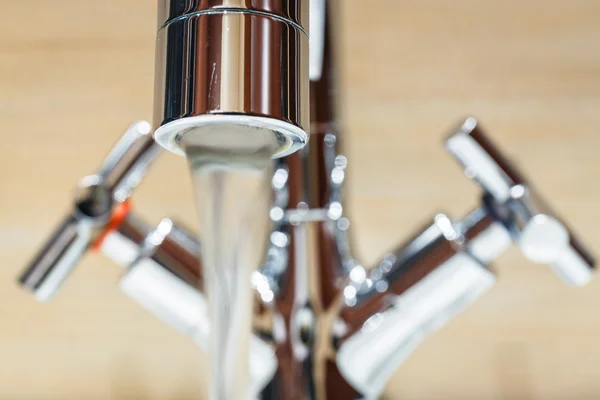 Water tap with modern design in bathroom — Stock Photo, Image