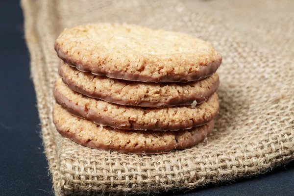 Closeup of stack biscuit cookies on table — Stock Photo, Image