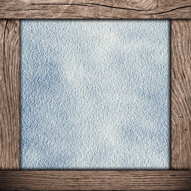 ahşap çerçeve mavi kağıt ile