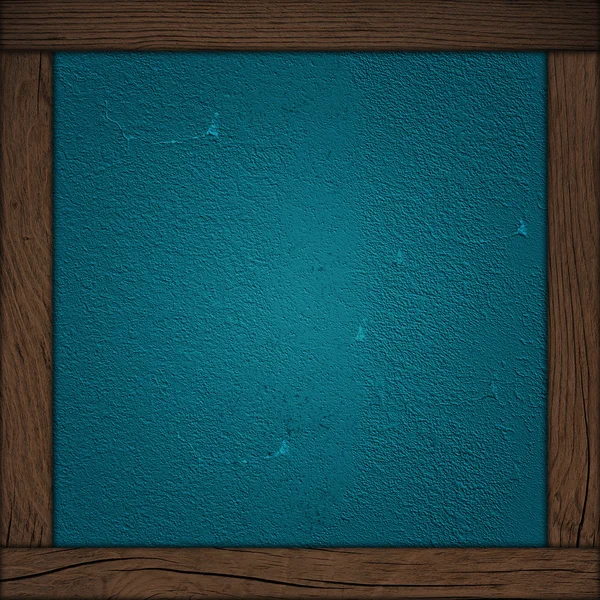 Abstracte blauwe achtergrond met houten frame — Stockfoto