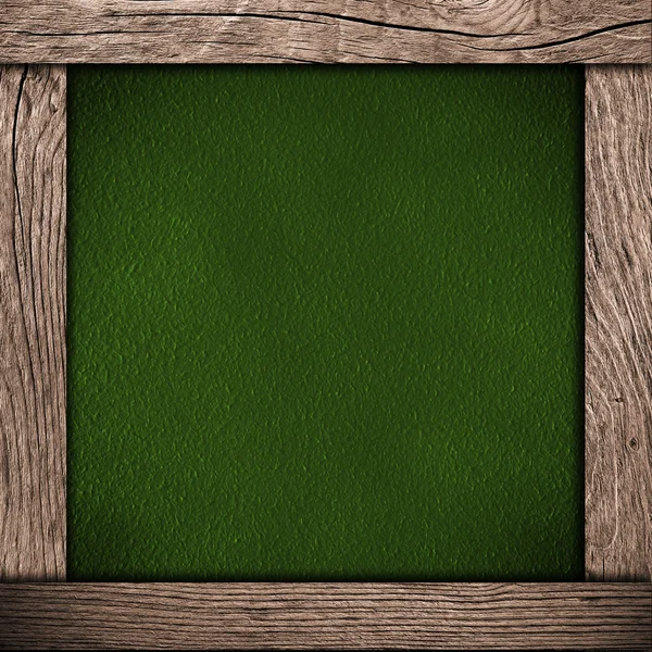 wood frame with green paper