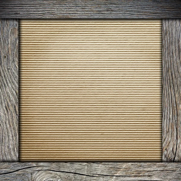 Wood frame with old paper — Stock Photo, Image