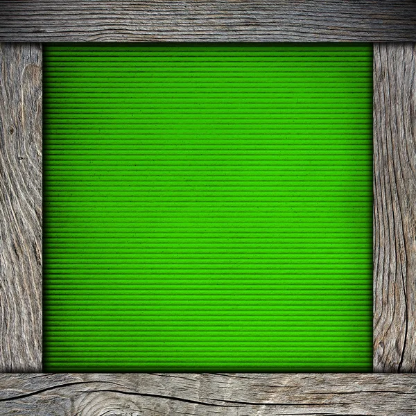 Telaio in legno con carta verde — Foto Stock