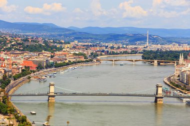 Budapeşte ve Tuna Nehri panoramik, Macaristan, Avrupa 