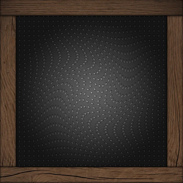 Metal mesh textuur achtergrond met houten frame — Stockfoto