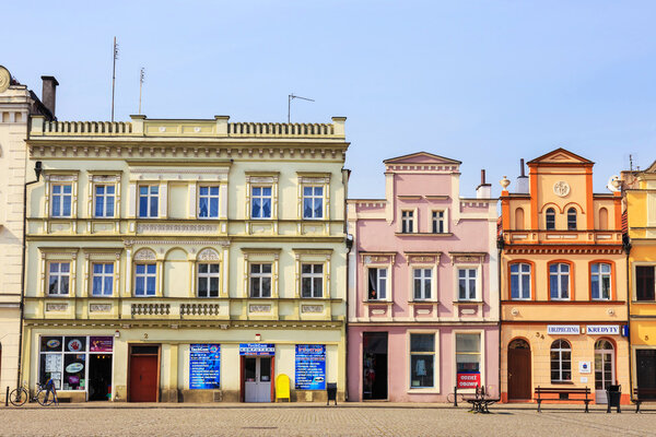 Bytom Odrzanski, POLAND - March 25, 2015: Historical center of Bytom Odrzanski, Poland on March 25, 2015. Bytom Odrzanski is a town on the Oder river in western Poland, in Nowa Sol County of Lubusz Voivodeship.