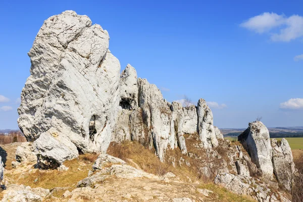 Jurassic limestone rocks - Polish Jura, Poland — Stock Photo, Image