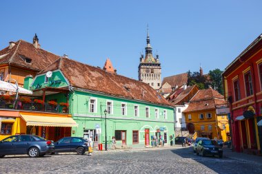 SIGHISOARA, ROMANIA - JULY 08: historic town Sighisoara on July 08, 2015. City in which was born Vlad Tepes, Dracula