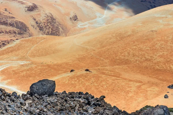 Bombas vulcânicas em Montana Blanca, Parque Nacional Teide, Tenerife, Ilhas Canárias, Espanha, shalow DOF — Fotografia de Stock